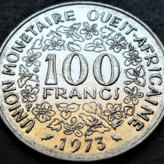 Moneda exotica 100 FRANCI - AFRICA de VEST, anul 1973 * cod 168 = excelenta