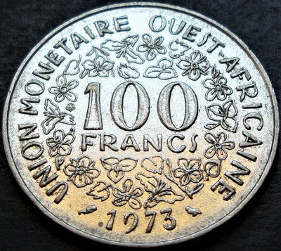Moneda exotica 100 FRANCI - AFRICA de VEST, anul 1973 * cod 168 = excelenta foto