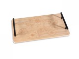 Cumpara ieftin Tava lemn natur metal negru cm 35 x 20 x 4,5 H