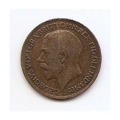 Marea Britanie 1 Farthing 1921 - George V, Bronz, 20 mm KM-808.2