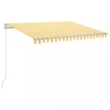Copertina retractabila manual cu LED, galben si alb, 300x250 cm