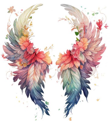 Sticker decorativ, Aripi, Multicolor, 65 cm, 1355STK-14 foto