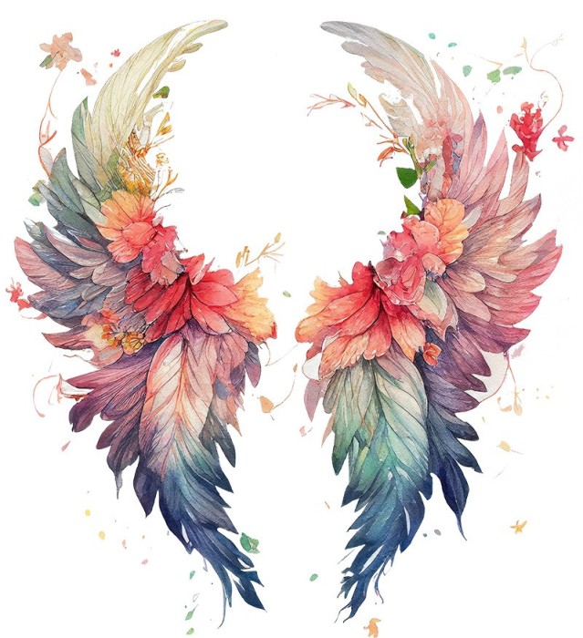 Sticker decorativ, Aripi, Multicolor, 65 cm, 1355STK-14