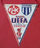 Fanion meci fotbal (anii`80) UNIVERSITATEA CRAIOVA - 1.FC KAISERSLAUTERN (UEFA Cup 16.03.1983)