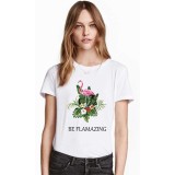 Tricou dama alb - Be Flamazing - 2XL