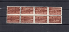 ROMANIA 1951 LP 281a CIRCUIT CICLIST TETE-BECHE BLOC DE 4 MNH foto