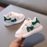Cumpara ieftin Adidasi albi - Green Teddy (Marime Disponibila: Marimea 24)