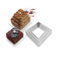 Set 3 forme pentru tort supraetajat, model Patrat