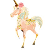 Cumpara ieftin Sticker decorativ Unicorn, Roz, 88 cm, 7770ST, Oem