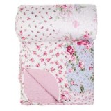 Cuvertură dublă albă cu model floral patchwork, 220x240 cm, CMCLASS