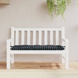 vidaXL Pernă bancă de grădină, negru carouri, 120x50x7 cm, textil