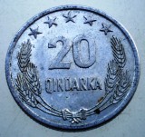 7.788 ALBANIA 20 QINDARKA 1964