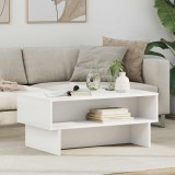 vidaXL Masă de cafea Alb 80 x 46 x 35 cm Lemn compozit 8000220