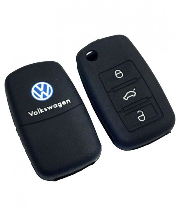 Husa Silicon Cheie Volkswagen 3 Butoane Negru SIL 224