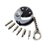 Cutit mini breloc multifunctional surubelnite din otel inoxidabil cutit pliabil, negru