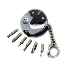 Cutit mini breloc multifunctional surubelnite din otel inoxidabil cutit pliabil, negru