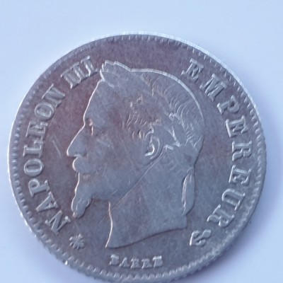 Franța 20 centimes 1866 A /Paris argint Napoleon III foto