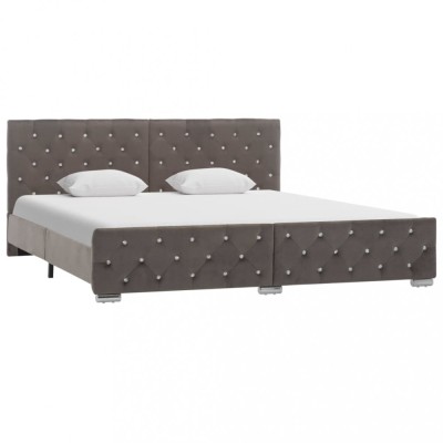 vidaXL Cadru pat, gri, 180 x 200 cm, material textil foto