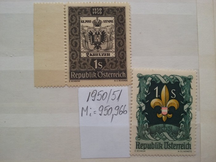 1950-51- Austria-Mi950si966-MNH