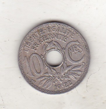 bnk mnd Franta 10 centimes 1922 foto