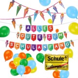 Set de petrecere scolara Finabol, folie/latex/hartie, multicolor, 25 piese