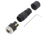 Conector M8 mamă 4 pini drept pe cablu 3A IP67 60V