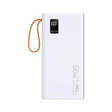 Power Bank Selani 66W, Incarcare rapida, 20000 mAh, 4.5A, Display, 4 iesiri USB Micro/Mini USB, Pentru iPhone, iPod, Android, 15x7x2CM, Alb