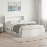 Cumpara ieftin Cadru de pat cu depozitare Alb 160 x 200 cm Lemn prelucrat