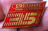 I.183 CEHOSLOVACIA INSIGNA STICKPIN STROJEXPORT 35 PRAHA 1988 L20mm