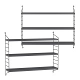 Set 2 buc raft perete Str&auml;ngn&auml;s 50x60x15cm otel gri inchis [en.casa] HausGarden Leisure