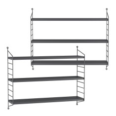 Set 2 buc raft perete Str&auml;ngn&auml;s 50x60x15cm otel gri inchis [en.casa] HausGarden Leisure