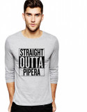 Cumpara ieftin Bluza barbati gri cu text negru - Straight Outta Pipera - XL, THEICONIC