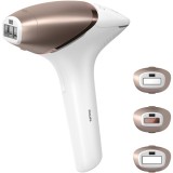 Epilator IPL Philips Lumea Seria 9900 BRI973/00, Senzor Smartskin, tehnologie SenseIQ, conectare la aplicatie cu functii Skin AI, utilizare cu sau far