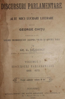 DISCURSURI PARLAMENTARE ALE LUI GEORGE CHITU foto