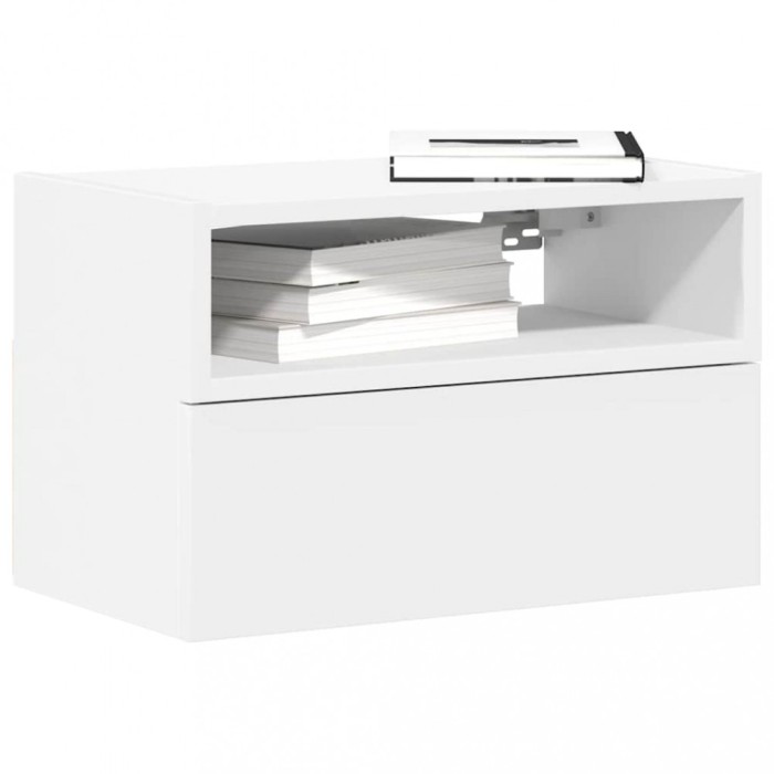 vidaXL Noptieră de perete, alb, 45x26x28,5 cm 858596