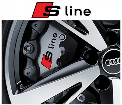 Set 4 Buc Sticker Etriere Audi S-Line Negru foto