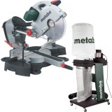 Metabo KGS 315 Plus + SPA 1200 - Fierastrau circular stationar 2200 W 315x30 mm + Aspirator pentru rumegus 550 W 65 l 250 l/sec 100 mm