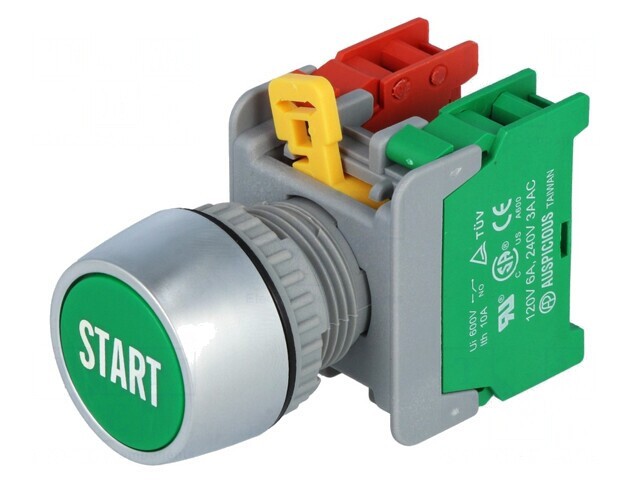 Comutator de Apăsare 22mm 1 NC NO