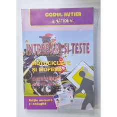 CODUL RUTIER , INTREBARI SI TESTE , MOTOCICLETE si MOPEDE , CATEGORIA AM . A1, A2 , A , ANII &#039;2000