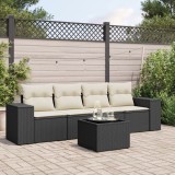 Gossi set mobilier de gradina cu perne, 5 piese, negru, poliratan