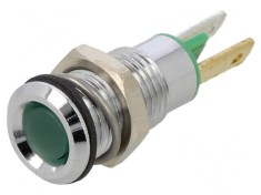 Lampa de control LED verde 2,2V 8mm metal foto