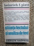 Stiinta textului si analiza de text &ndash; Heinrich F. Plett