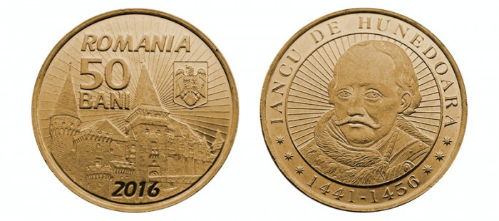 SV * Romania BNR 50 BANI 2016 * IANCU DE HUNEDOARA * UNC din fasic