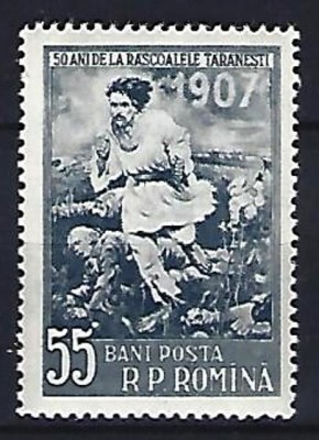 Romania 1957 -Lp 426 -50 de ani ... rascoalele taranesti ... 1907-serie -MNH foto