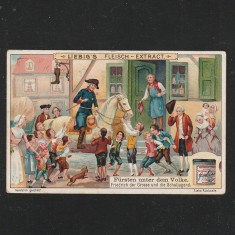 Reclama Litografie &quot;F&uuml;rsten unter dem Volke - Friedrich der Grosse si elevii&quot; 1900