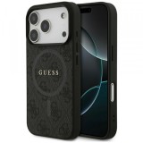 Husa MagSafe pentru Apple iPhone 17 Pro, Guess, 4G Ring Classic Logo, Neagra