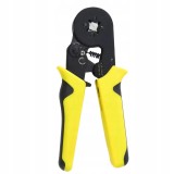Cumpara ieftin Cleste de sertizare galben-negru 17.5 cm, pentru pini terminali 0.25-10 mm &sup2; AWG23-10, presa cu clichet, manere ergonomice antialunecare
