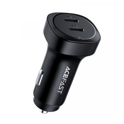 Incarcator Auto Acefast B2, 72W, 3A, 2 x USB-C, Negru foto