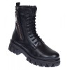 Bocanci dama cu fermoar lat din piele naturala imbalniti Negru SCV969N