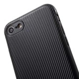 Husa Apple iPhone 7 IPAKY Carbon Fiber Negru, Flippy